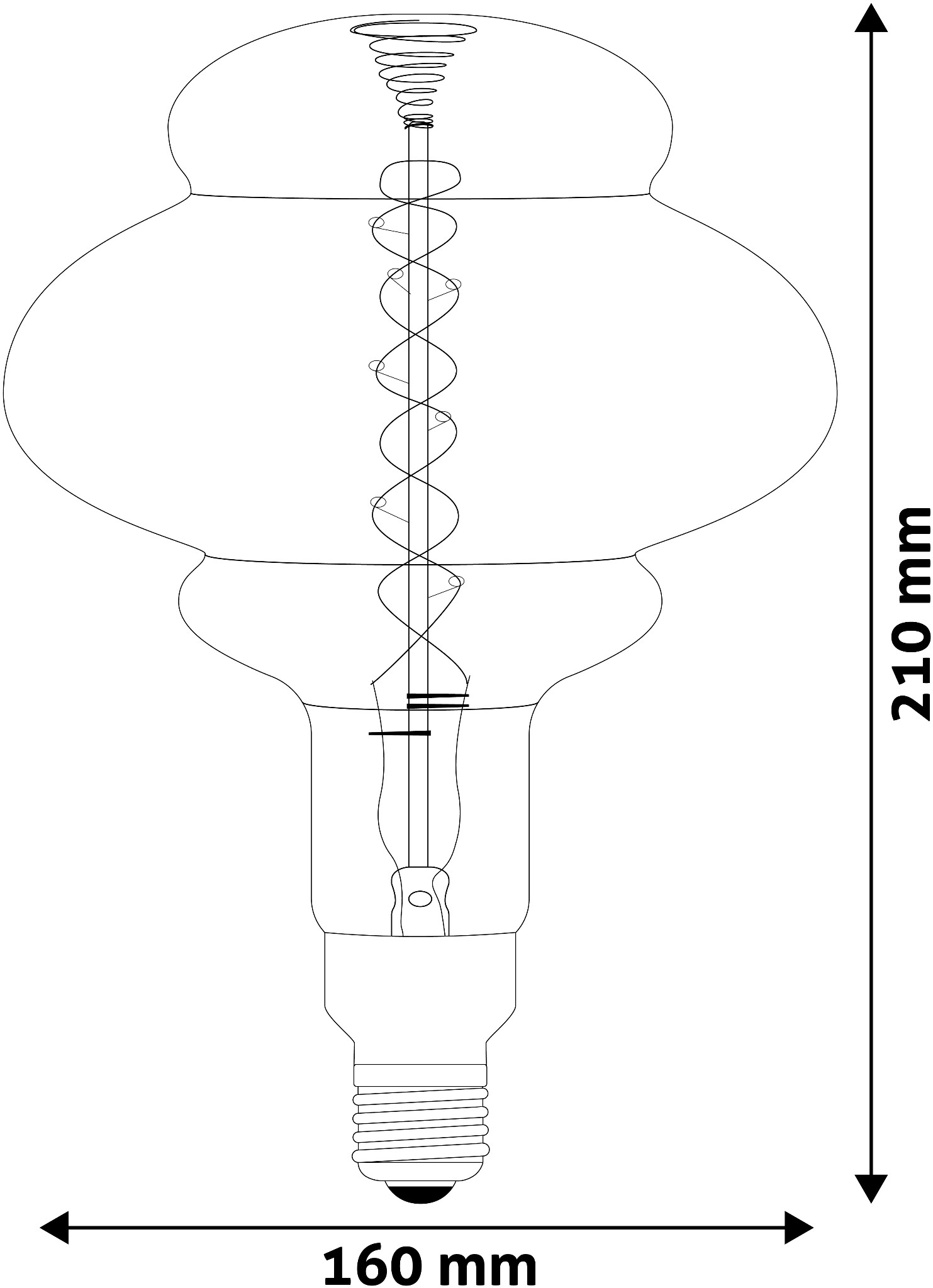Dekorační led vlákno Jumbo žárovka e27 8W 2400K jantarová stmívatelná